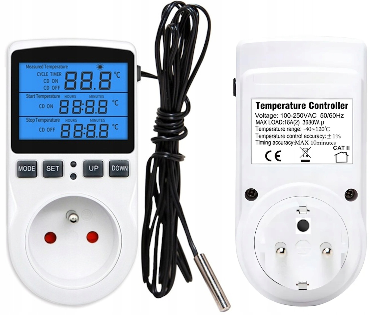 Termostatový regulátor teploty – elektrická zásuvka